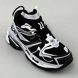 Кроссовки женские экокожа сетка 595310 Черные с белым фото 2