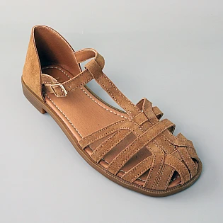 Сандали женские замшевые 594446 Светло-коричневые фото 2