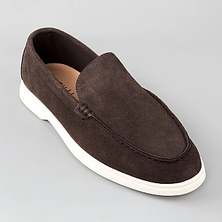 Лоферы мужские замшевые 595320 Коричневые фото 2