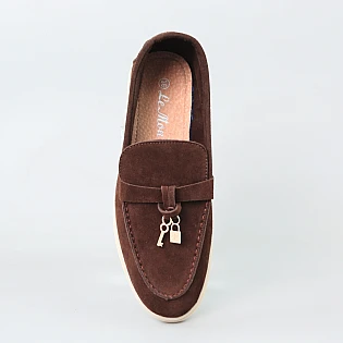 Лофери жіночі замша 595304 Шоколадні фото 2