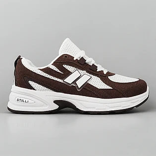 Кроссовки женские сетка замша 595332 Коричневый с белым фото 1