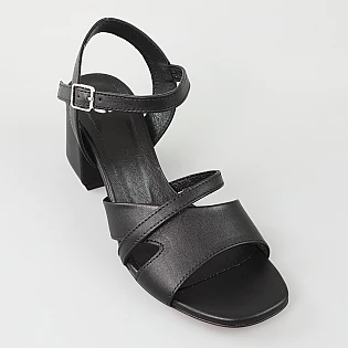 Босоніжки жіночі шкіряні 594191 Чорні фото 2