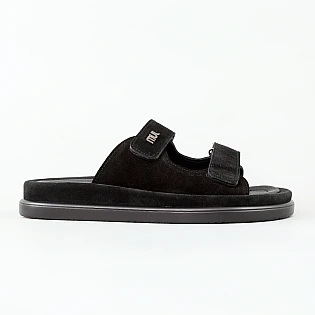 Шлепанцы женские замша 594438 Черные