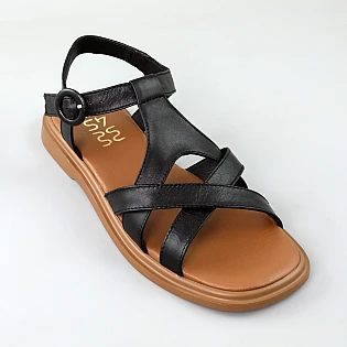 Сандалі жіночі шкіряні 594247 Чорні фото 2