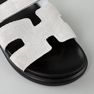 Шльопанці жіночі замшеві 594207 Сірі фото 2