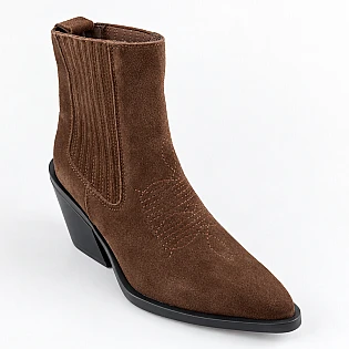 Ботинки казаки женские замшевые мех 597476 Коричневые фото 2 Ботинки казаки женские замшевые мех 597476 Коричневые фото 2