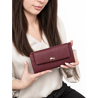 Кошелек женский из натуральной кожи 597550 Бордо фото 1 Кошелек женский из натуральной кожи 597550 Бордо фото 1