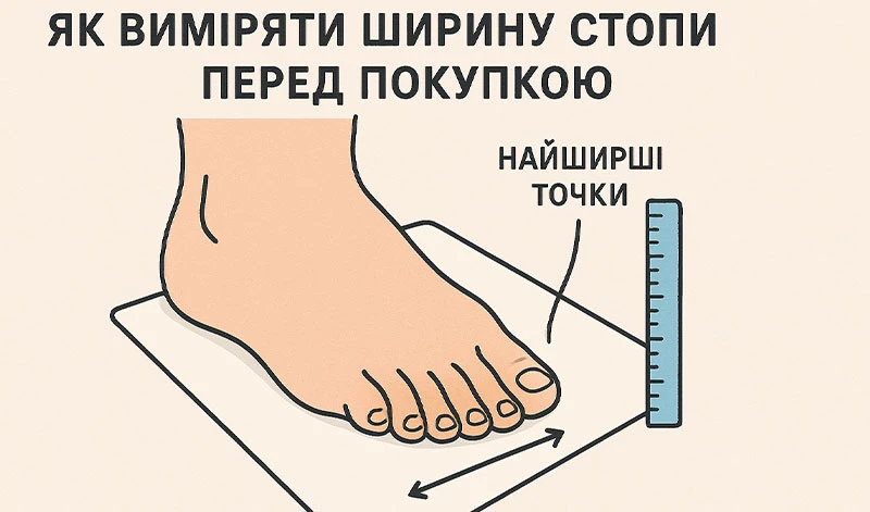спосіб виміряти дома ширину стопи