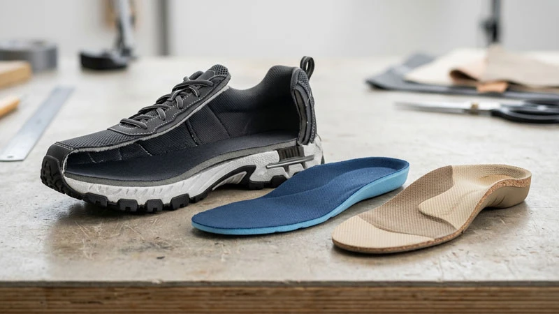 Кроссовок с амортизирующей подошвой и сменные стельки, включая ортопедическую