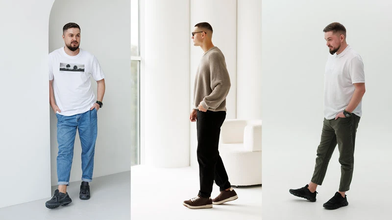 Як підібрати взуття під капсульний гардероб: чоловічі кросівки в базових повсякденних образах