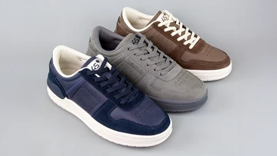 Чоловічі кросівки на платформі в синьому, сірому та коричневому кольорах