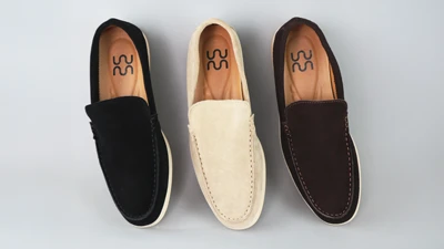 классические замшевые мокасины черного, бежевого и коричневого цвета