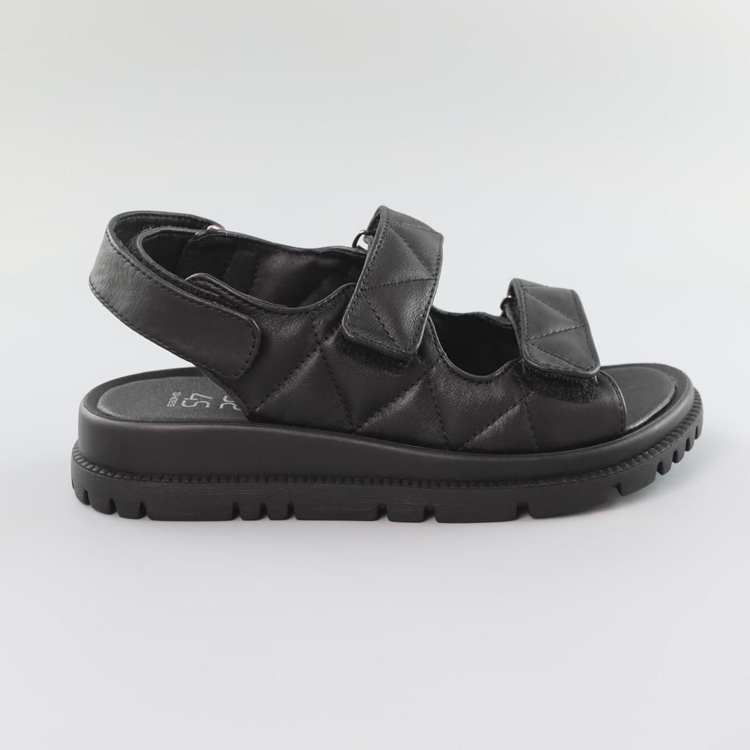 Сандалі жіночі шкіряні 585864 Чорні розпродаж