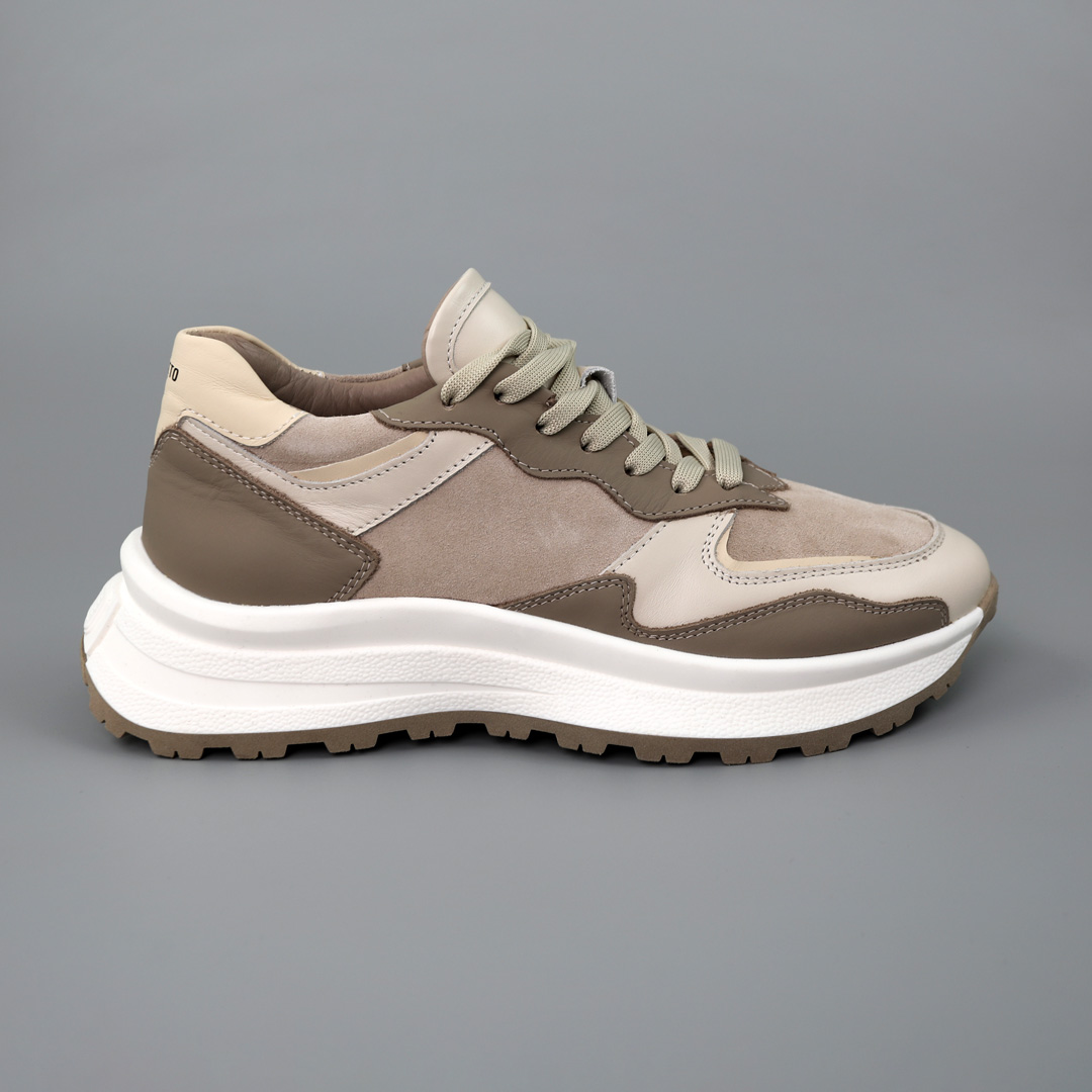 Кроссовки женские замшевые 588223 Бежевые распродажа