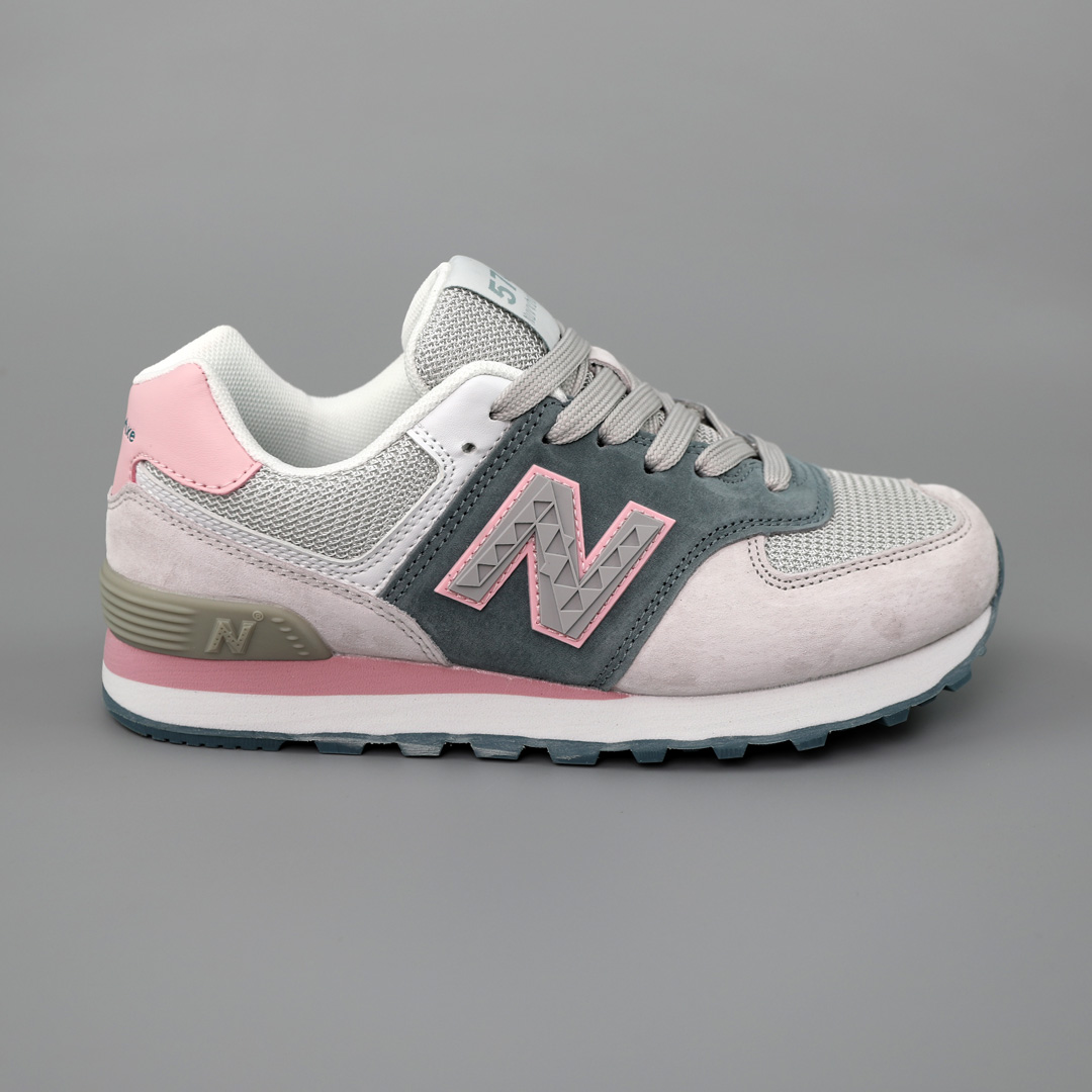 Кроссовки женские замшевые 588640 Серые розовые