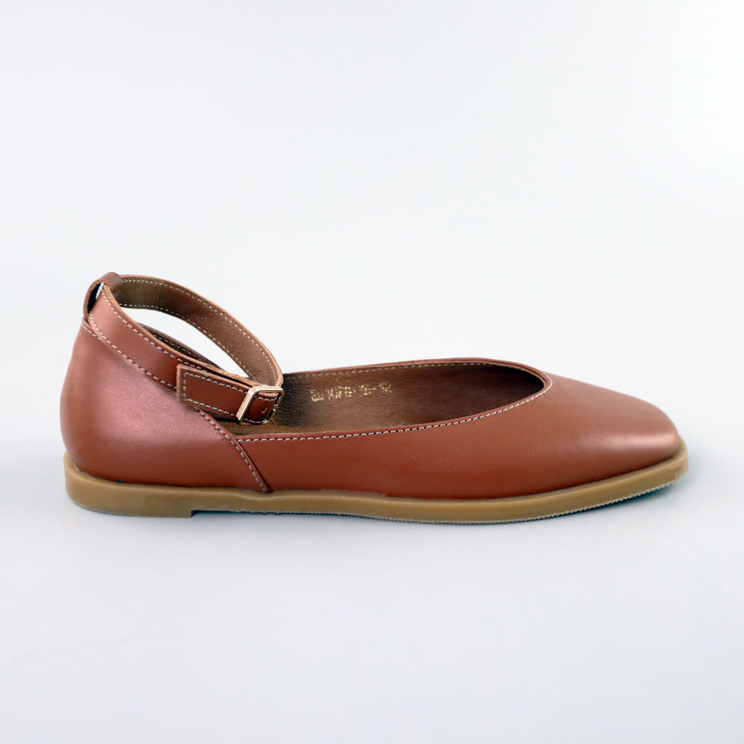 Балетки женские кожаные 588861 Коричневые распродажа