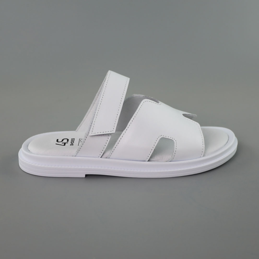 Шлепанцы женские кожаные 588877 Белые распродажа