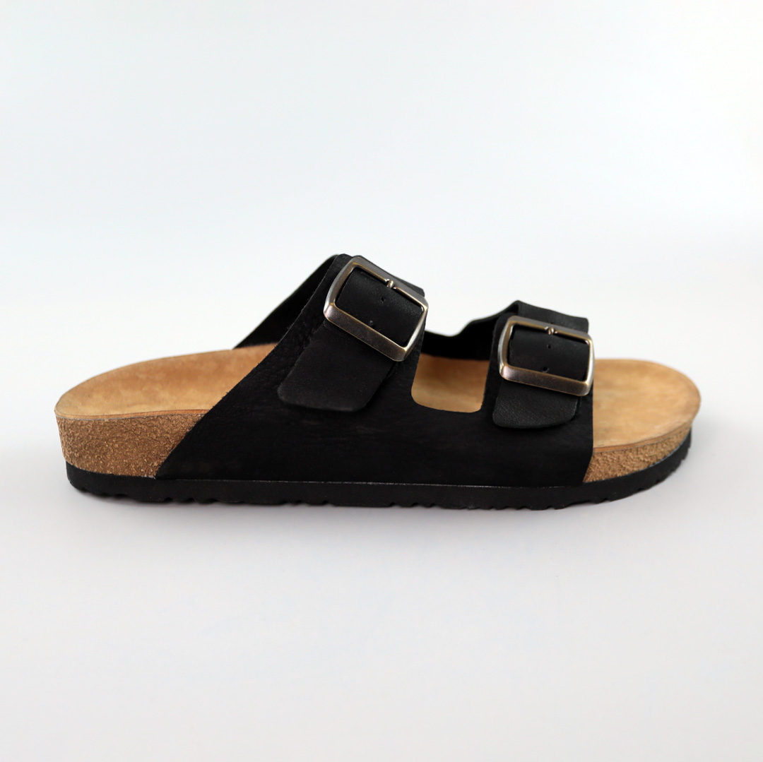 Шльопанці чоловічі шкіряні 588988 Чорні розпродаж