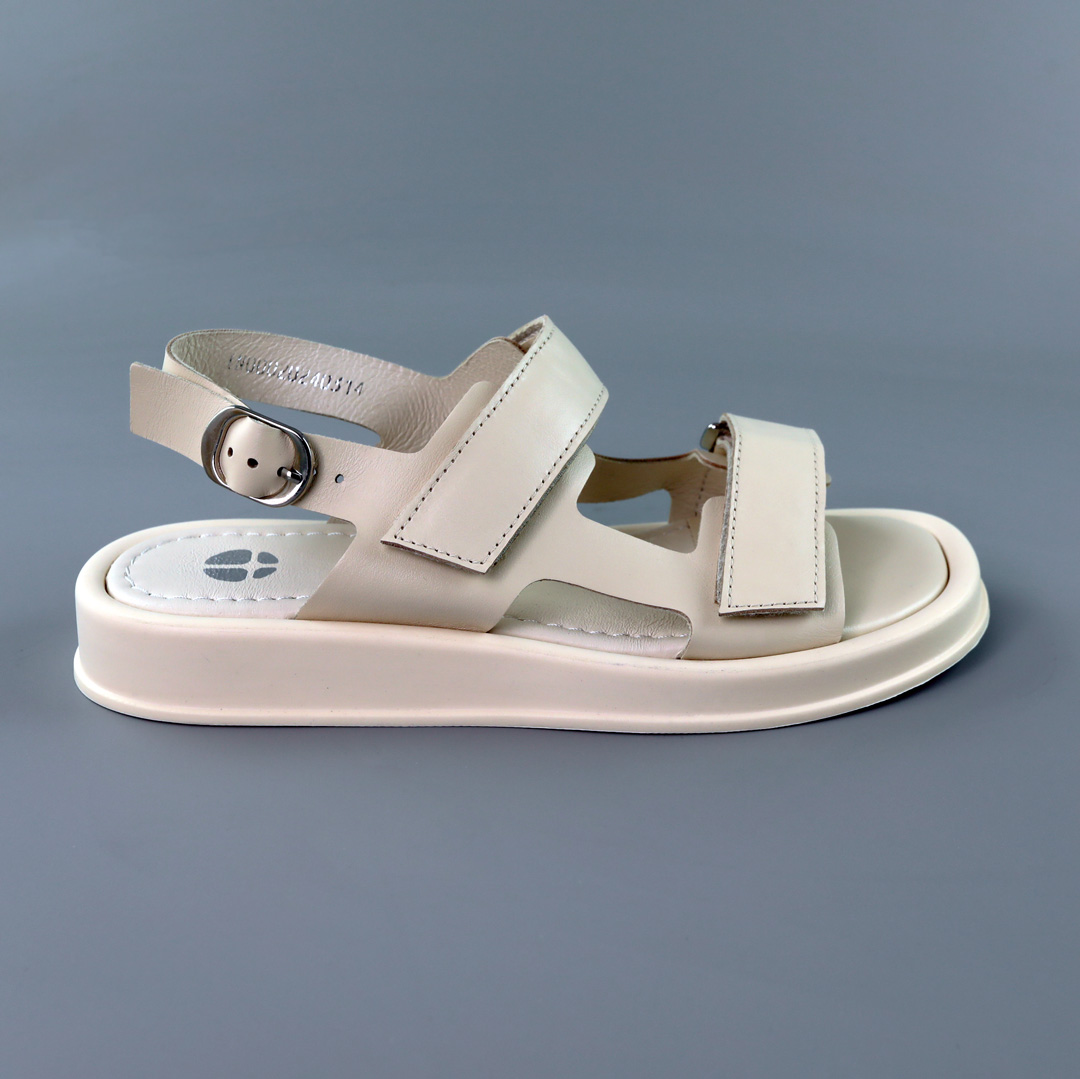 Сандалі жіночі шкіряні 588943 Бежеві