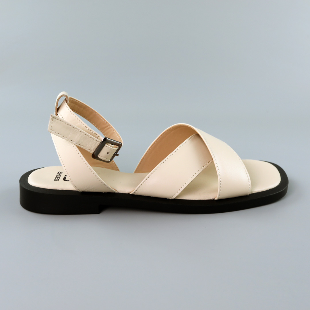 Сандали женские кожаные 589012 Бежевые распродажа