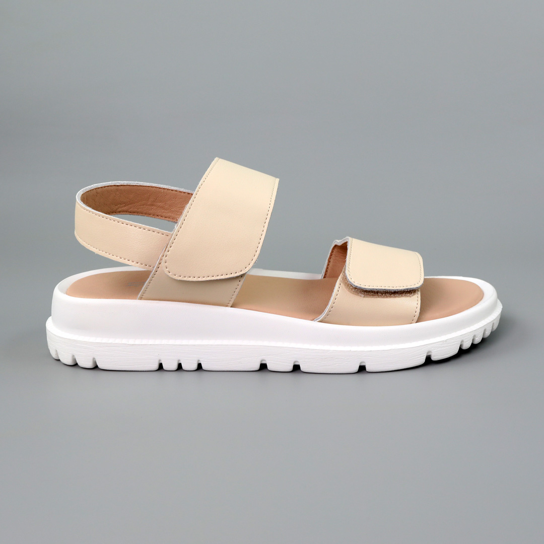 Сандали женские кожаные 589356 Бежевые