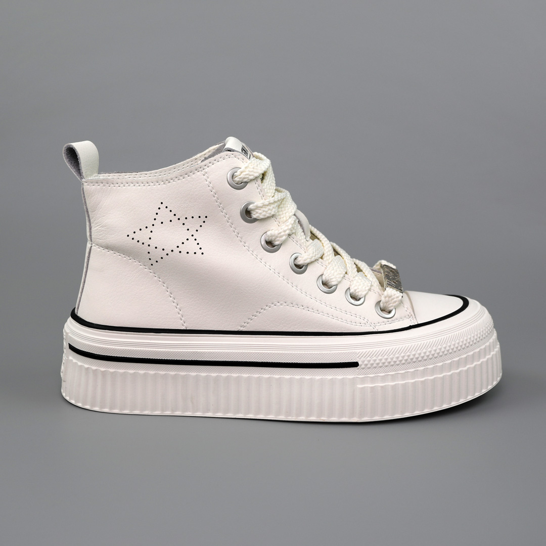 Кеди жіночі шкіряні високі 589442 Білі розпродаж