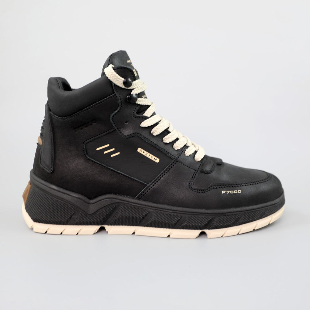 Ботинки мужские кожаные мех 589605 Черные