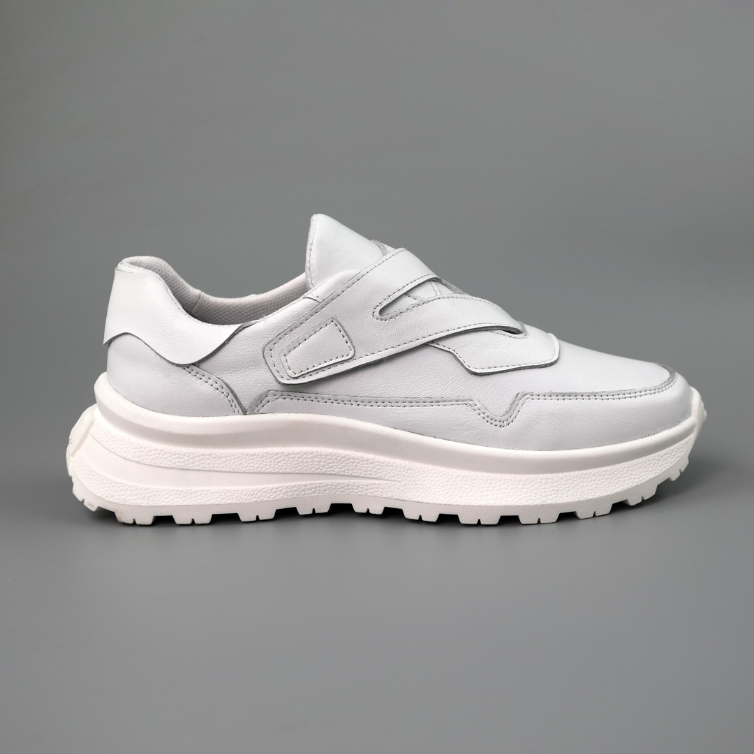 Кроссовки женские кожаные 590015 Белые распродажа