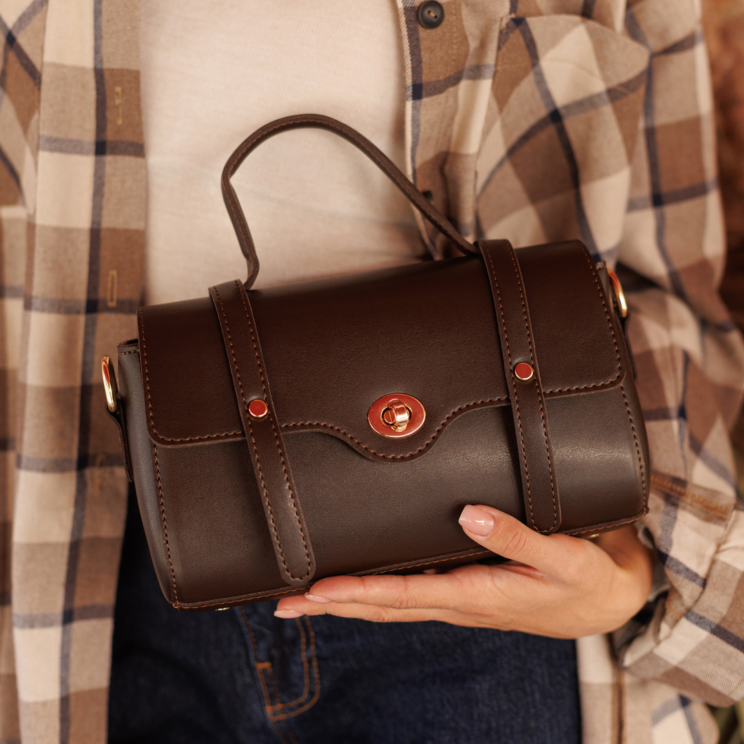 Сумка женская 589681 Темно-коричневая