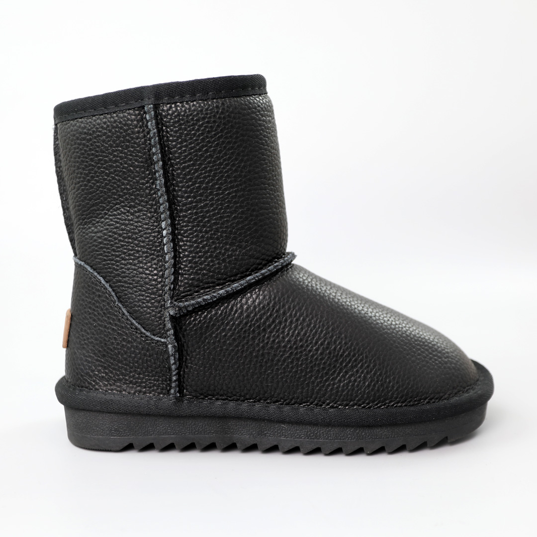 Угги дитячі шкіряні хутро 590733 Чорні