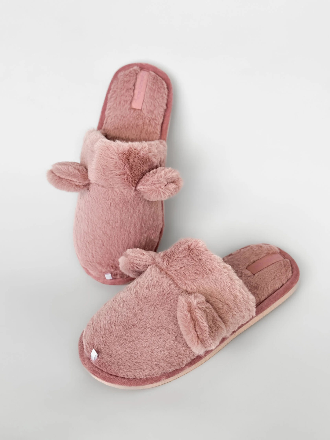 Домашние тапочки меховые с ушками 590808 Розовые