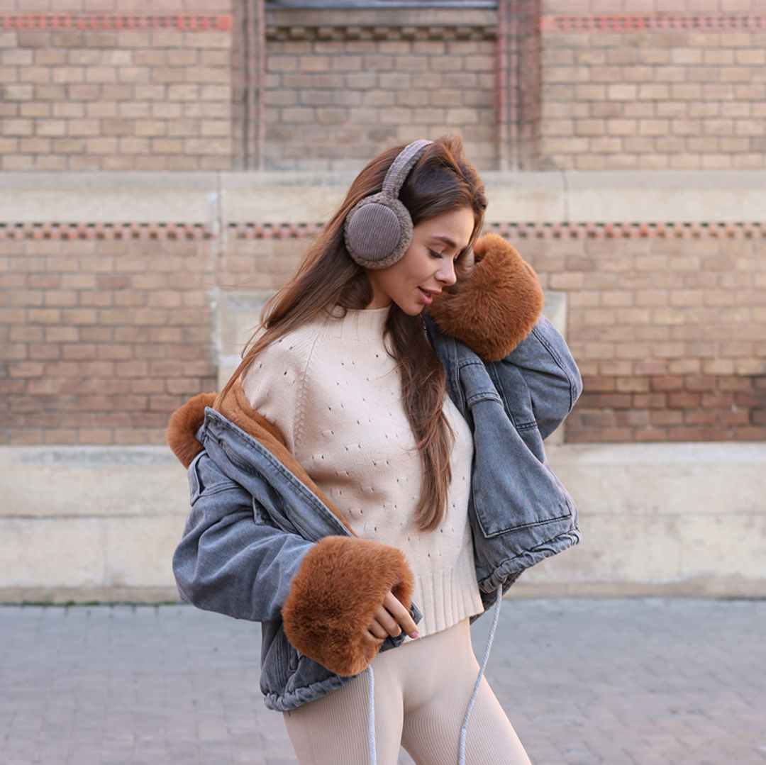 Меховые наушники женские 590769 Коричневые