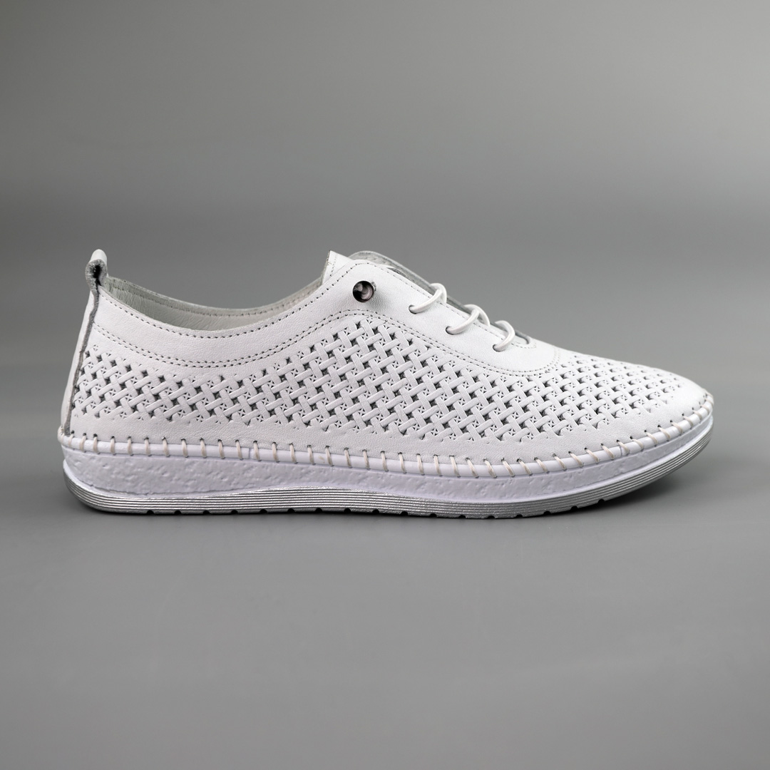 Кеди жіночі шкіряні перфорація 591464 Білі