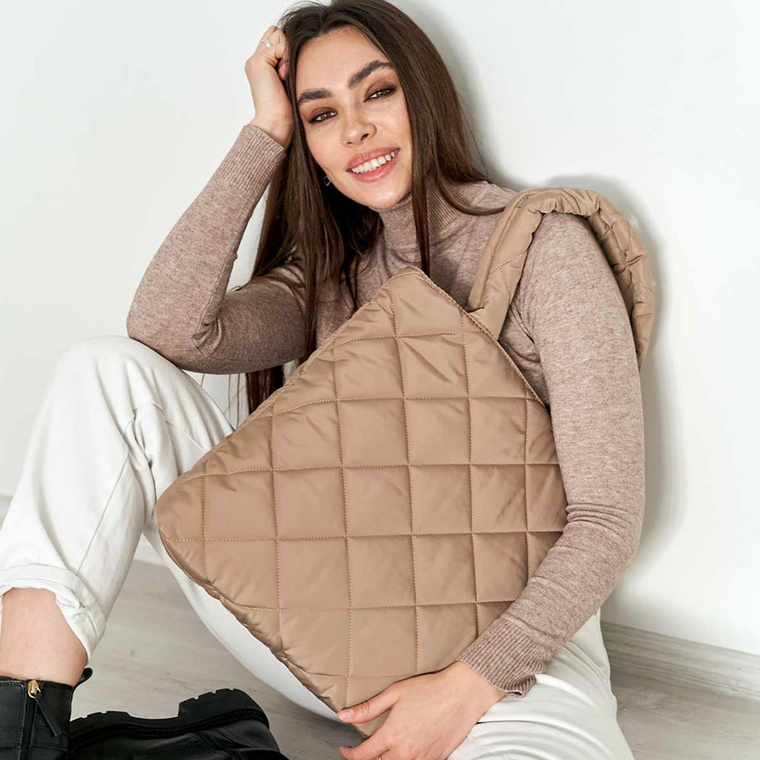 Сумка шопер женская 591136 Бежевая