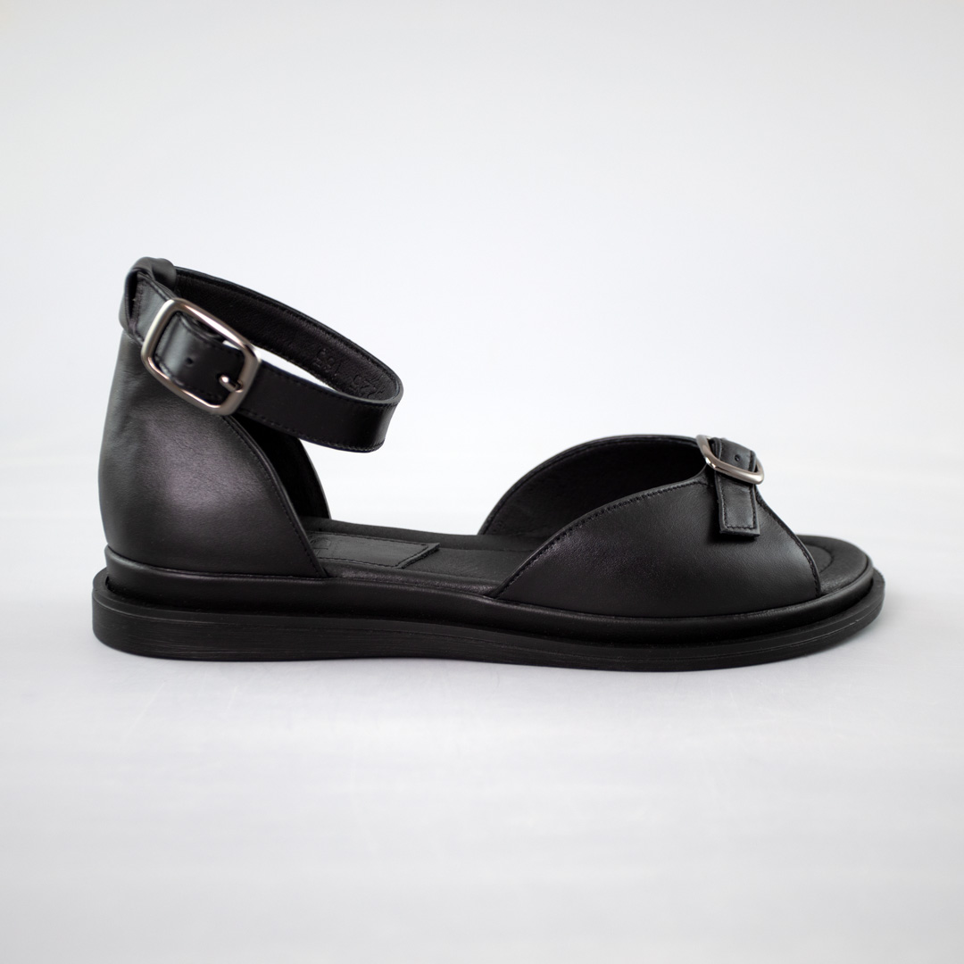 Сандалі жіночі шкіра з закритою пятою 591647 Чорні