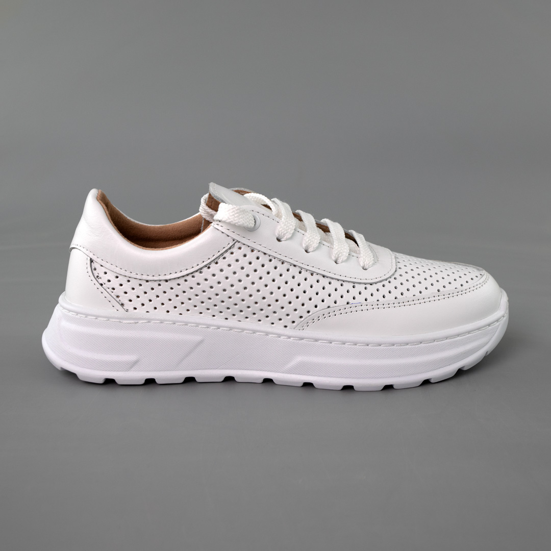 Кросівки жіночі літні перфорація шкіра 592095 Білі