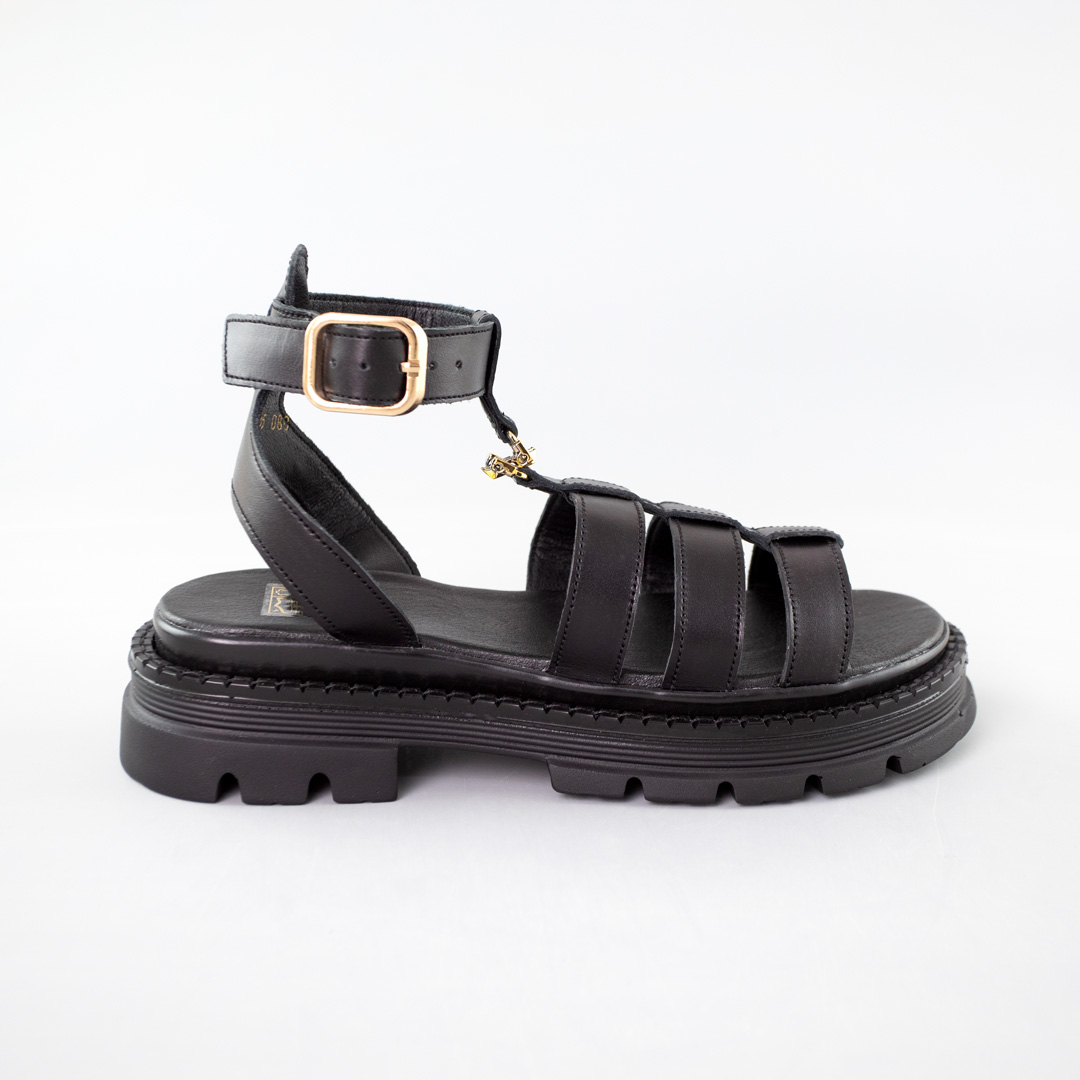 Сандали женские кожа 592006 Черные распродажа