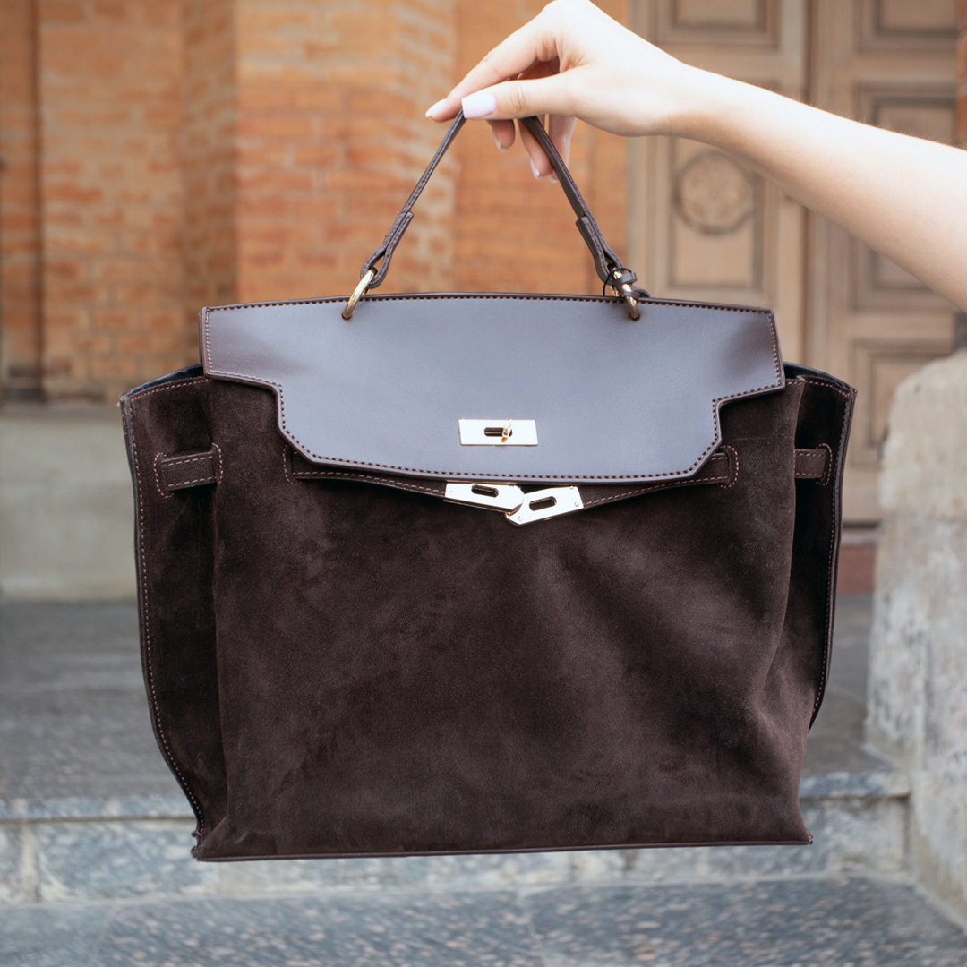 Сумка женская замш 592355 Коричневая