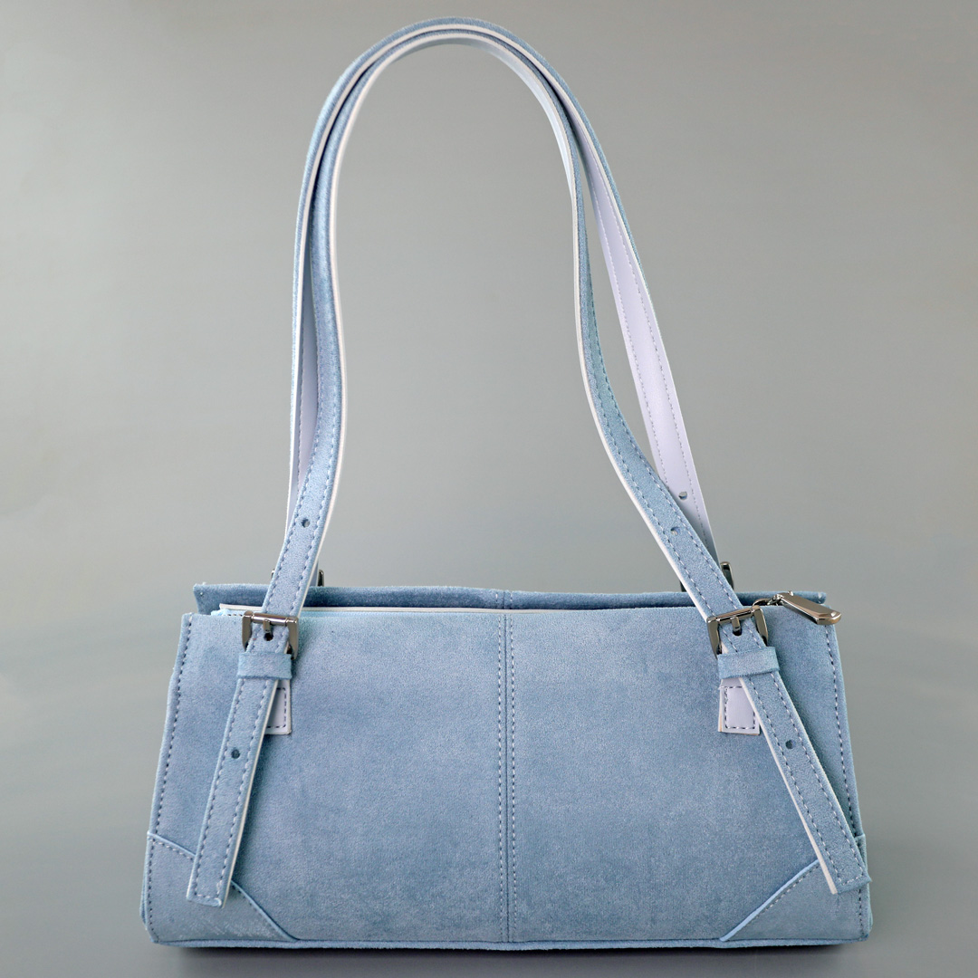 Сумка женская нубук 592413 Голубая