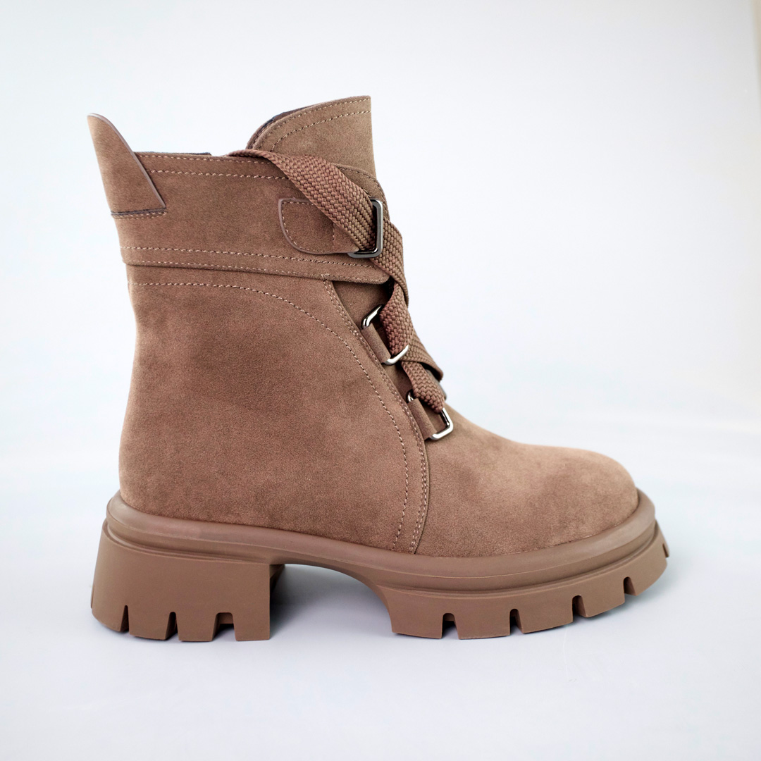 Ботинки женские мех 592949 Коричневые. распродажа