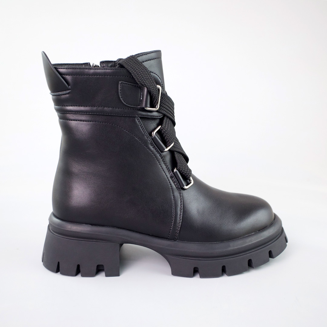 Ботинки женские мех 592948 Черные распродажа