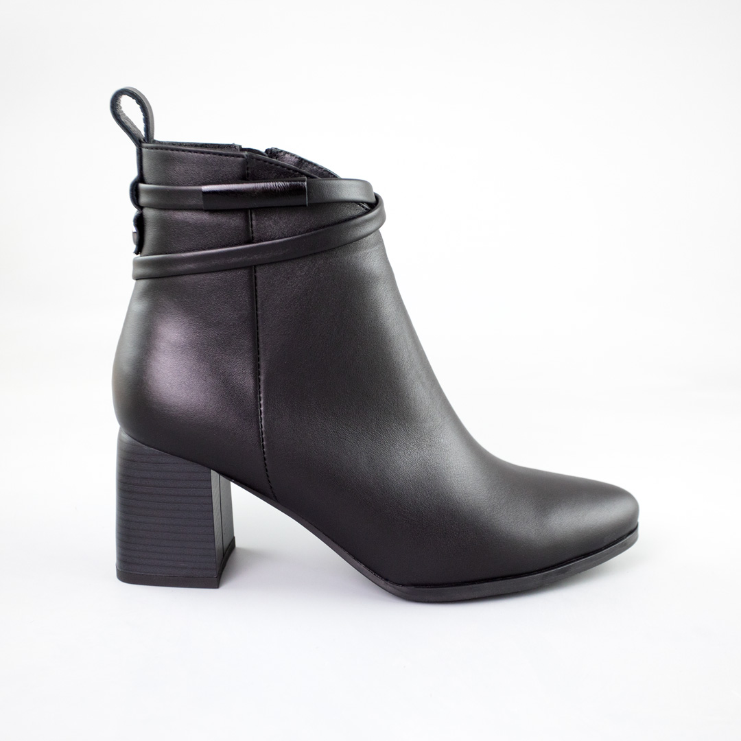 Ботинки женские кожа байка 592646 Черные