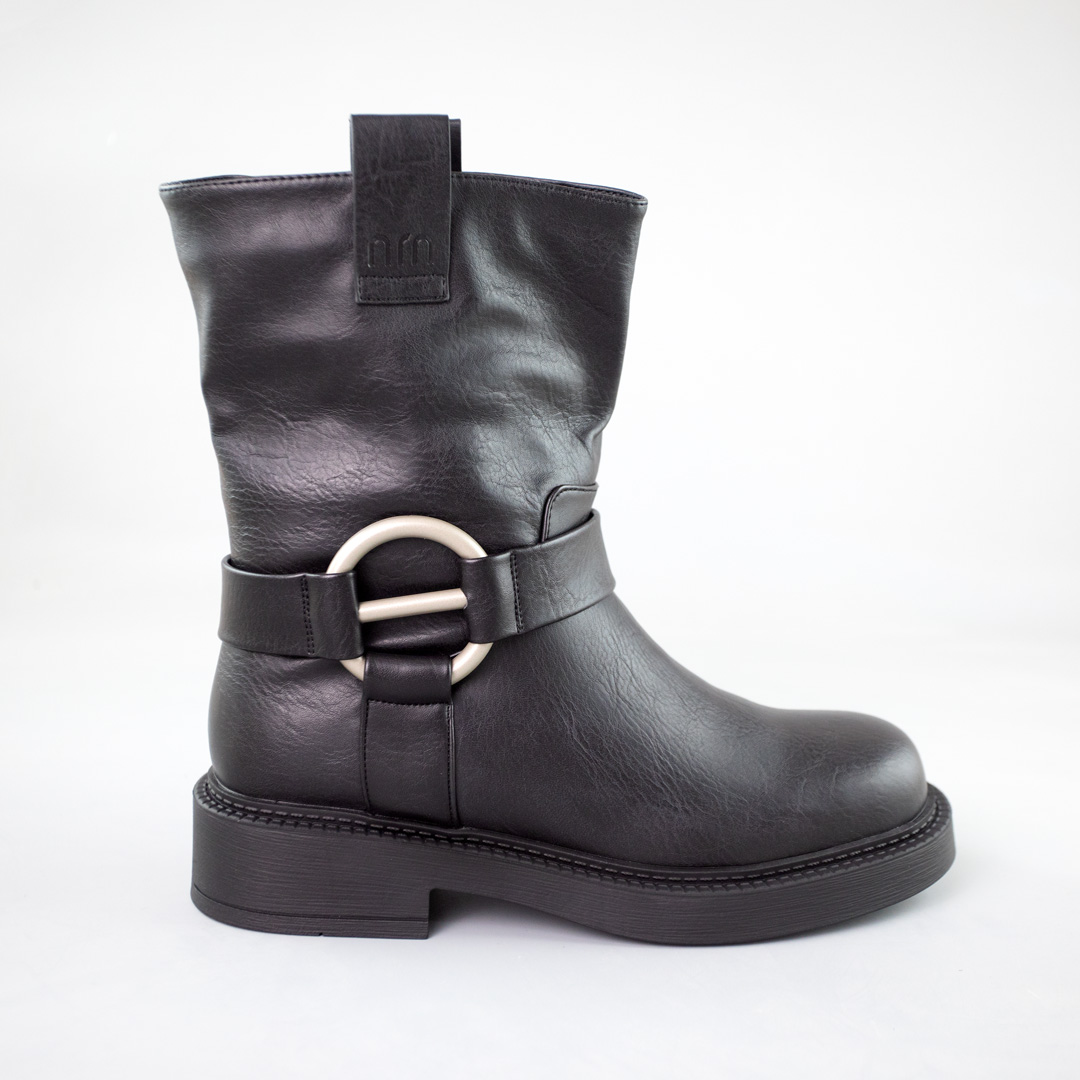 Ботинки женские мех 593043 Черные распродажа