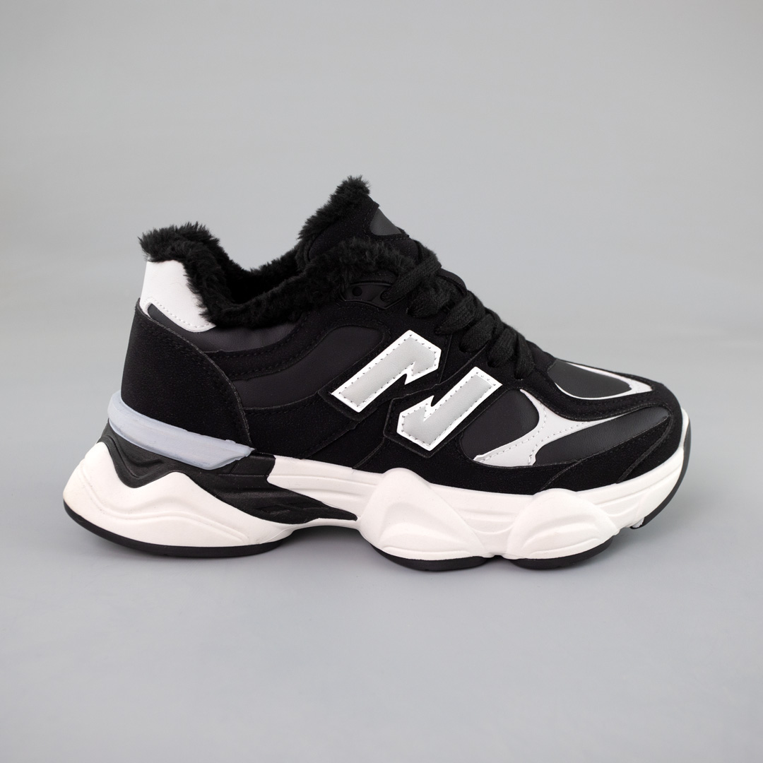 Кроссовки женские мех 593077 Черные