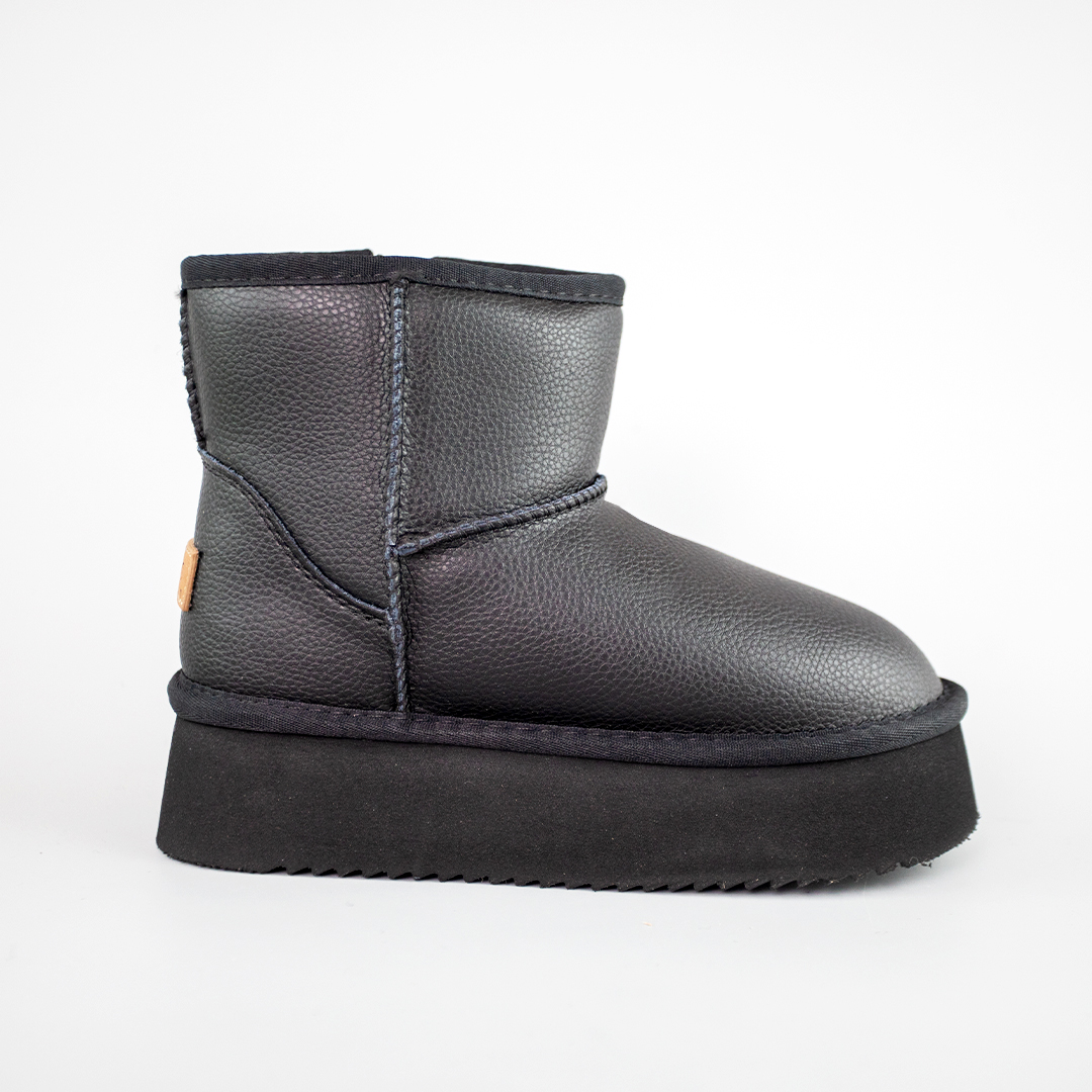 Угги дитячі шкіряні хутро 590725 Чорні 