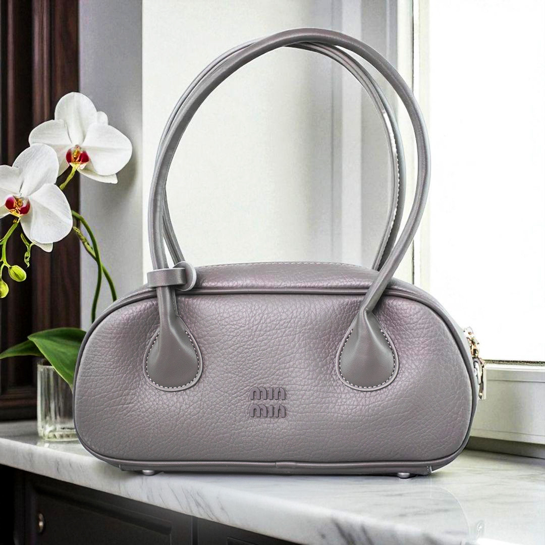 Сумка жіноча багет шкіряна 593275 сіра