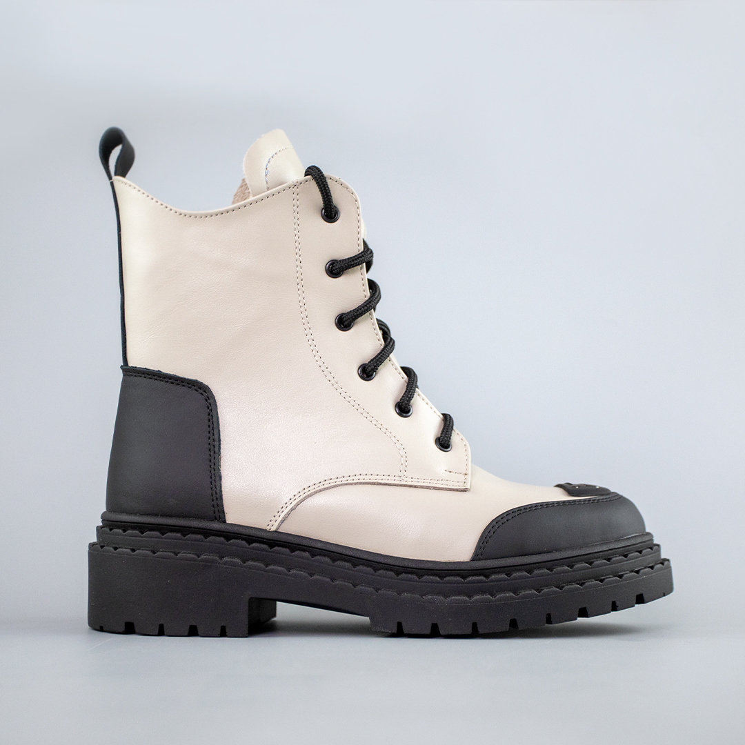 Черевики жіночі шкіра хутро 592694 Білі розпродаж