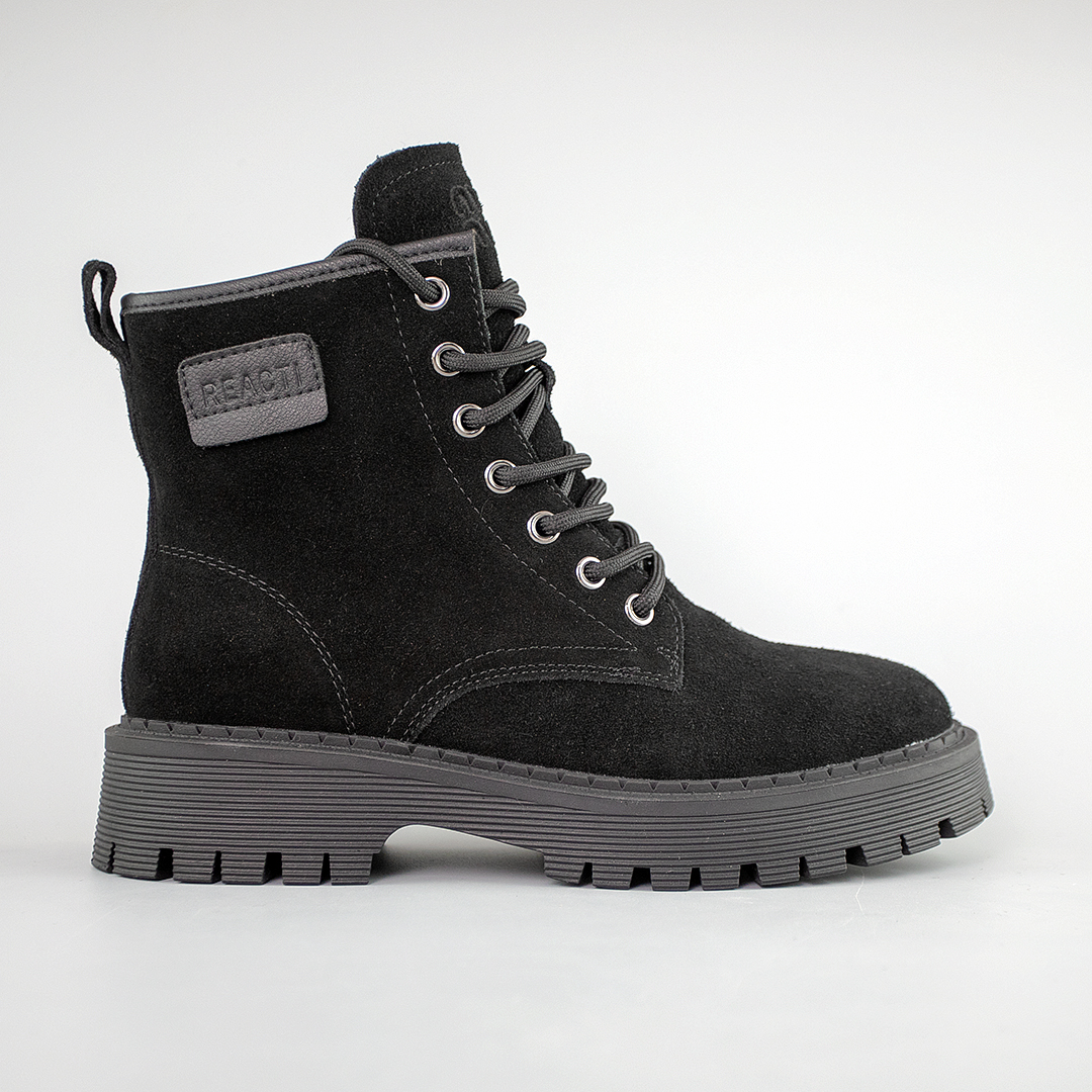 Ботинки женские кожаные байка 593370 Черные