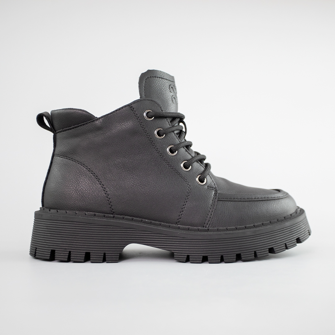 Ботинки женские кожаные байка 593372 Черные