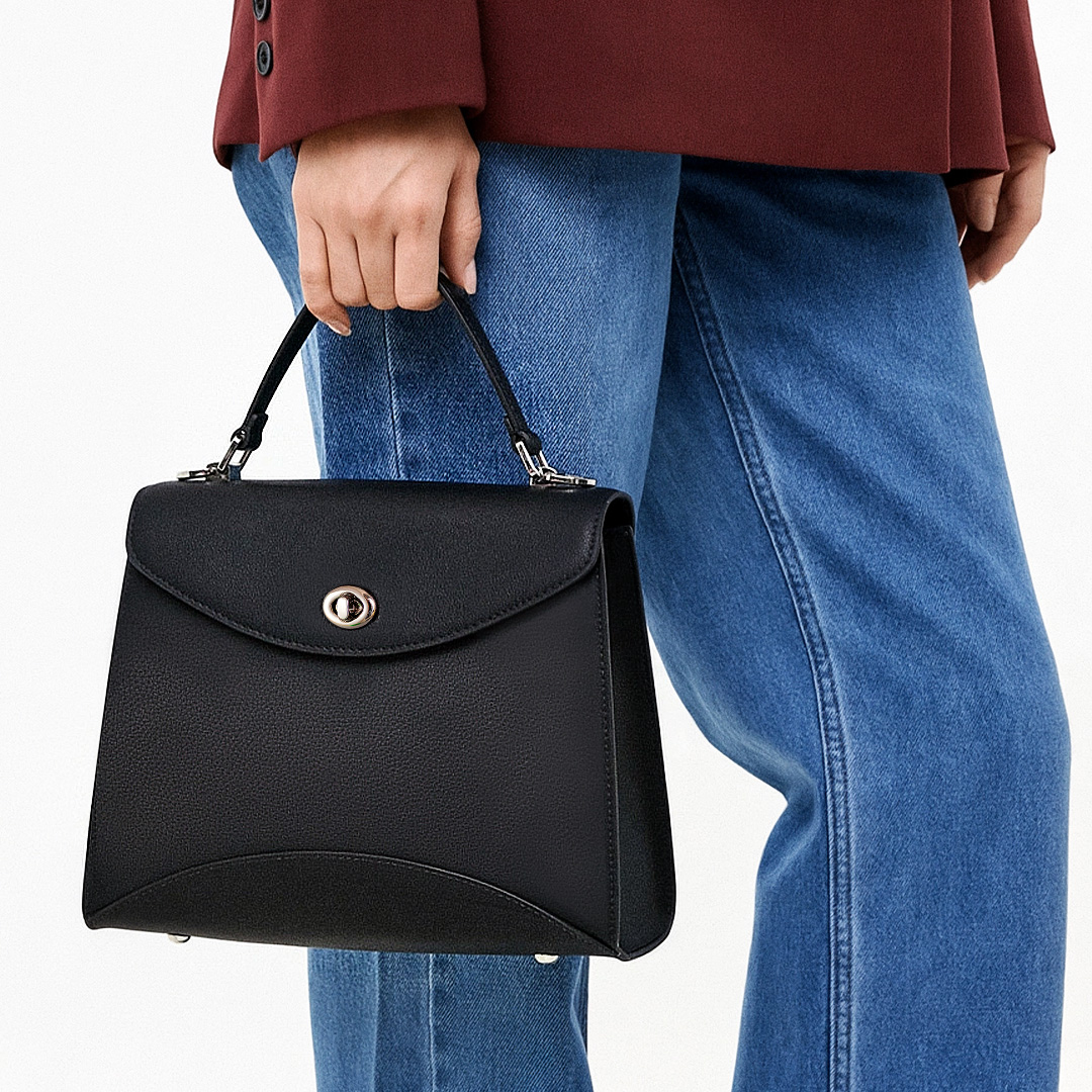 Шкіряна сумочка 593215 Чорна